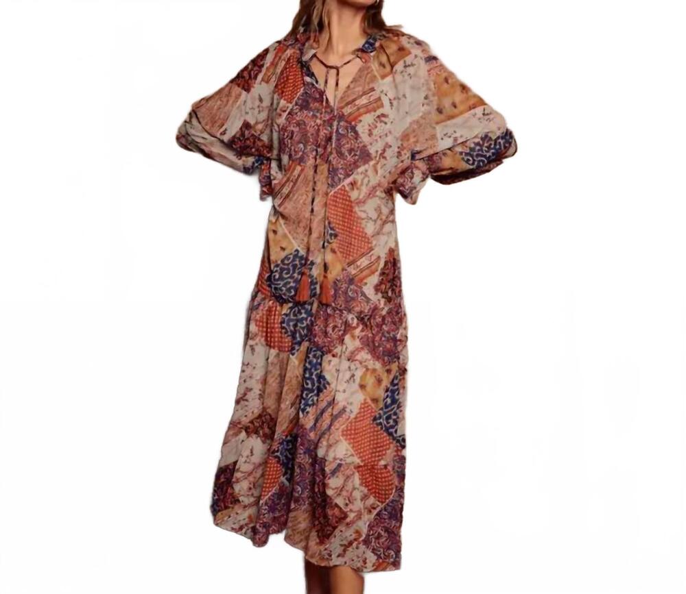 NEW DRESS FORUM pretty daze tiered boho dress in indigo/rust